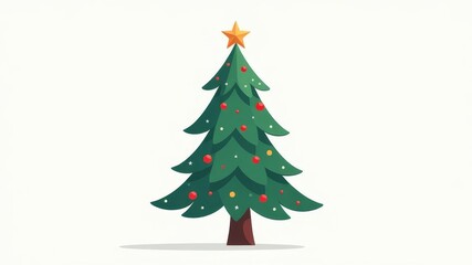 Obraz premium Christmas tree standing in the snow during falling snow