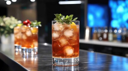 Spring Wedding Inspirations Spring-themed cocktails at the bar