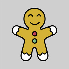 Christmas gingerbread brown vector icon