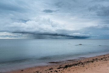 long exposure photo of storm over the sea in Estonia