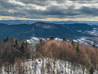 Szczyt Jaworze zimą. © Jacek