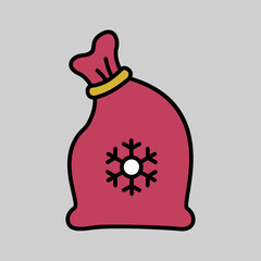Large sack holiday for gifts icon