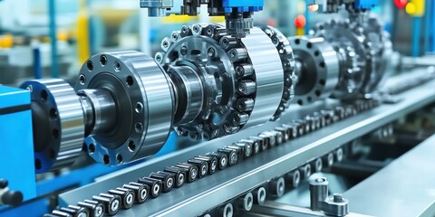 Chains and sprockets engage efficiently, powering mechanisms in a large industrial machine