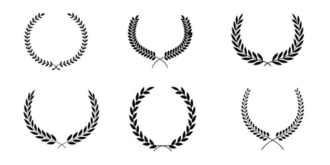 Laurel leaf in circle vector collection.eps