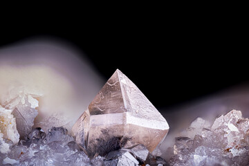 Cerussite crystal. Specimen from Mas Dieu, Laval-Pradel, France. Micro photography extreme...