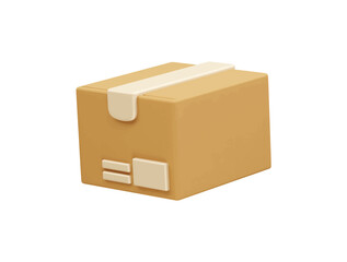 Parcel delivery 3d icon. Delivery box icon illustration