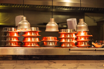 Dishes ready to be served in the restaurant