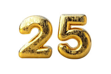 Naklejka premium 2025 Happy New Year 3d number gold isolated on white background, transparent background