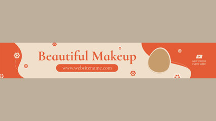 Makeup tutorial channel banner or simple makeup channel art template