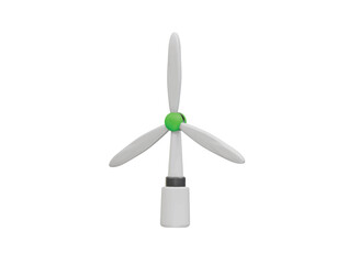 Wind mill, wind turbine icon illustration 3d render