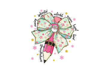 Christmas Teacher Sublimation Design