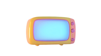 Retro Television  Vintage TV  Blank Screen  80s  90s  Cartoon Style   Nostalgia  Yellow  P