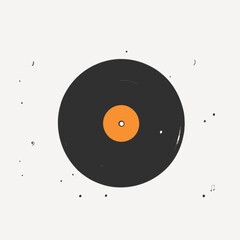 Realistic vinyl record. Vector, record for gramophone. Classic vinyl record for music. Vector illustration