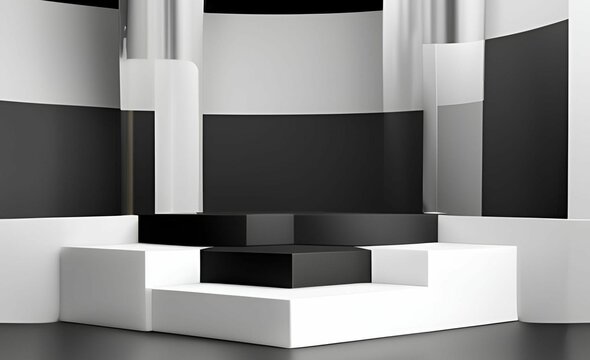 black podium  for the best awards or product display. stage or podium. vector illustration 041