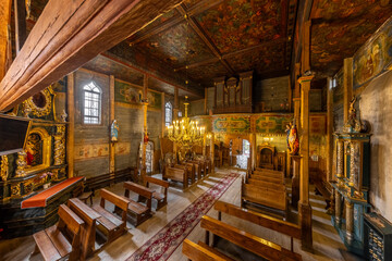 Wnętrze kościoła Narodzenia Najświętszej Maryi Panny w Krużlowej Wyżnej. © Jacek