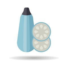 Zucchini vector isolated icon. Vegetable symbol