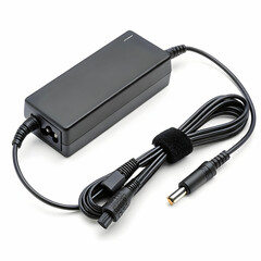 A laptop power adapter provides electrical power to a laptop, converting