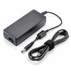 A laptop power adapter provides electrical power to a laptop, converting