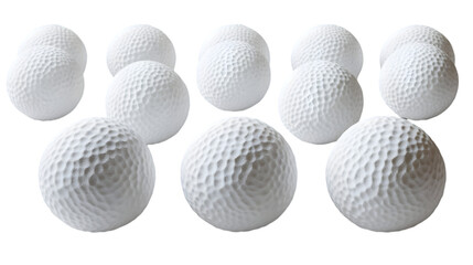 Ten White Golf Balls Close Up  Sport Equipment  Texture