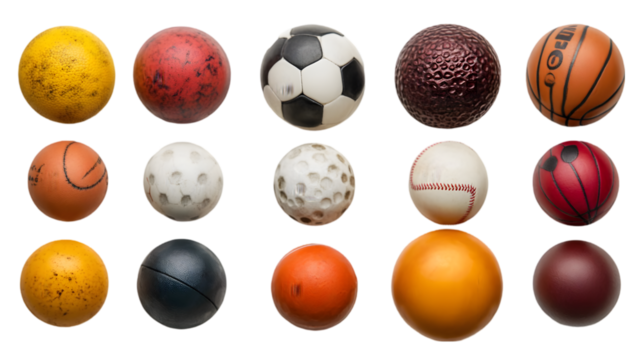 Colorful Collection of Sports Balls  Soccer  Baseball  Basketball  Golf  and More