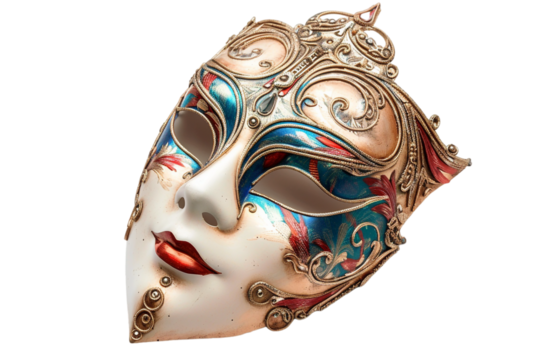 An Opera Mask, Isolated on a Transparent Background, Ideal for Theater, Masquerade, or Costume-Themed Designs