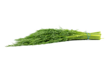 A bunch of fresh dill isolated on a white background. Dill lies on a white background.