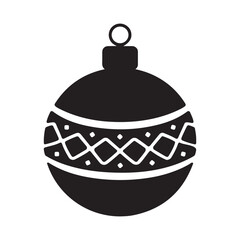 Christmas Bauble ornament silhouette vector Illustration.