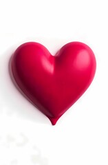 Obraz premium Red heart on white background with copy space. Valentine's Day card