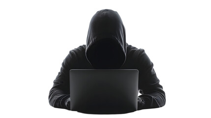 Anonymous Hacker Silhouette Using Laptop  Cybersecurity  Digital Crime  Internet Security