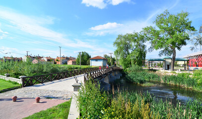 Historical Ada Bridge in Tavsanli, Kutahya, Turkey.