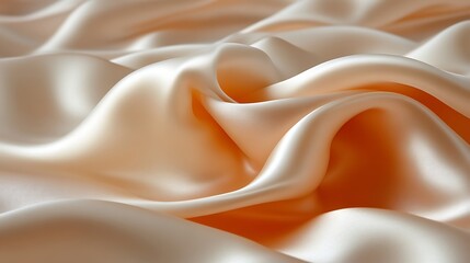 Obraz premium Elegant Draped Peach Colored Silk Fabric Texture