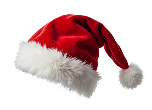 Santa Claus red hat. Christmas hat isolated. AI generative image.