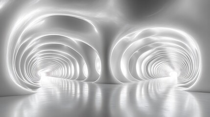 Obraz premium Abstract White Tunnel Leading Towards Light