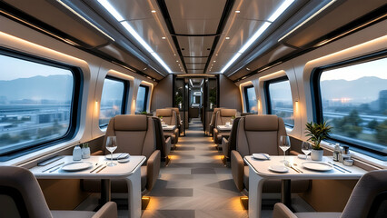 Fototapeta premium Luxury Train Interior 