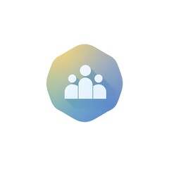 Fototapeta premium Teamwork Icon: Gradient Circle with People Silhouette 