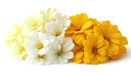 Fototapeta premium Delicate white and yellow flowers arranged together