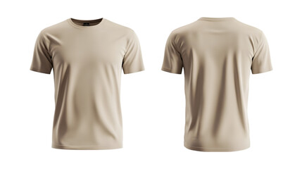 Beige T Shirt Mockup  Front and Back View  Casual Style  Apparel Template  Clothing Design