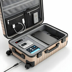 Obraz premium A suitcase luggage is a portable, sturdy container used for storing clothing