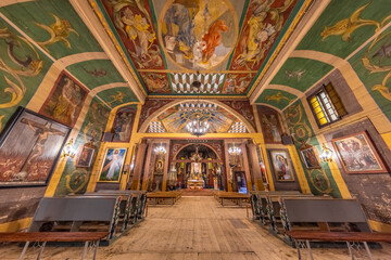 Ptaszkowa - wnętrze drewnianego kościoła. © Jacek