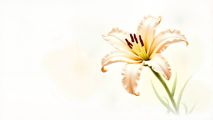 Fototapeta premium Beautiful lily flower with elegant petals and soft background for a serene ambiance