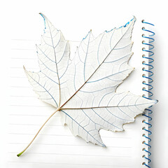 A white leaf torn from a notebook, isolated on a plain background