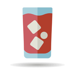Glass of water with ice vector isolated icon