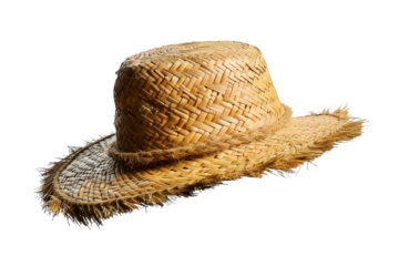 An Isolated Straw Hat, Set Against a Transparent Background, Perfect for Summer, Fashion, or Beach-Themed Designs