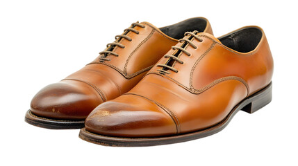 Polished Brown Leather Oxford Shoes  Classic Men s Footwear  Formal Style  Closeup