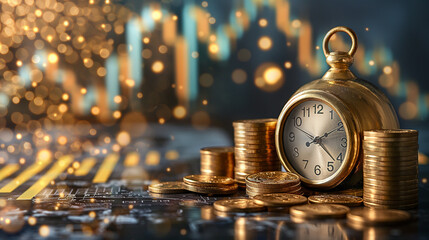 Time and Money: Symbolic Financial Growth, Investment, and Savings Concepts