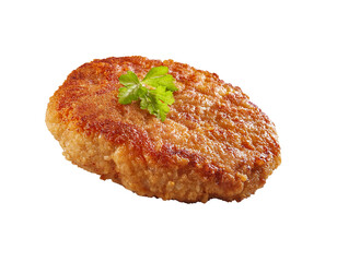 cutlet isolated on white background, cutout 