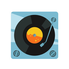 adapter, turntable, vinyl record - vector icon