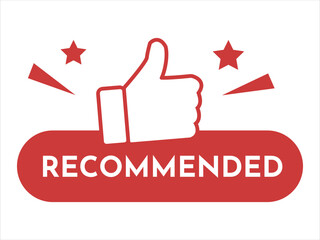 frame icon recommendation red background
vector icon on white background
thumbs up recommend
