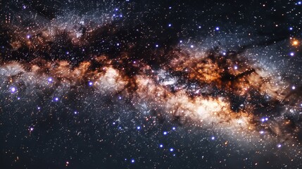A Starry Night Sky With The Milky Way Galaxy And A Scattering Of Stars