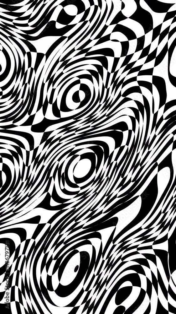 Poster this is an abstract black and white swirl pattern, showcasing a striking design in art